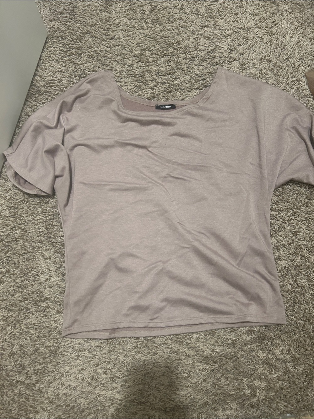 Fashion Nova Relaxed Scoop Neck Top in Mauve